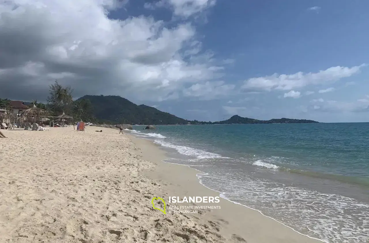 Terrain pieds dans l'eau de 20 pièces sur la plage de Lamai Koh Samui