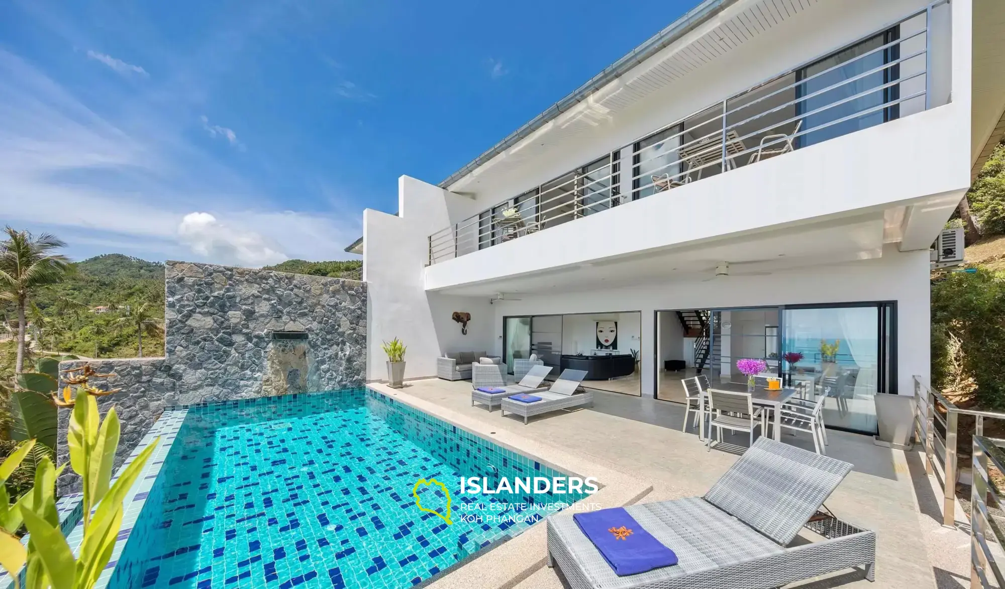 Villa Chaweng moderne de 3 chambres avec une vue imprenable sur la mer