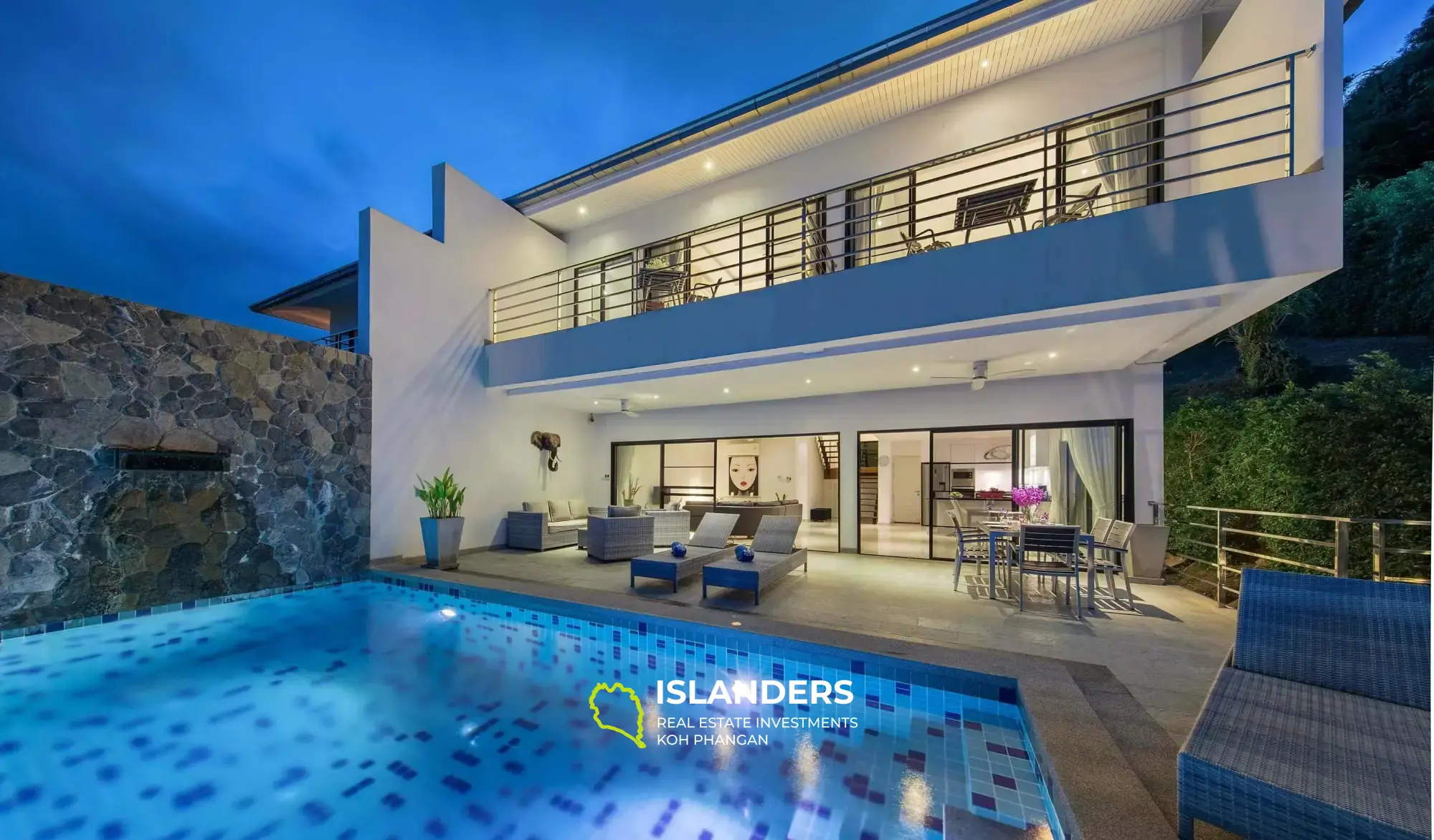 Villa Chaweng moderne de 3 chambres avec une vue imprenable sur la mer