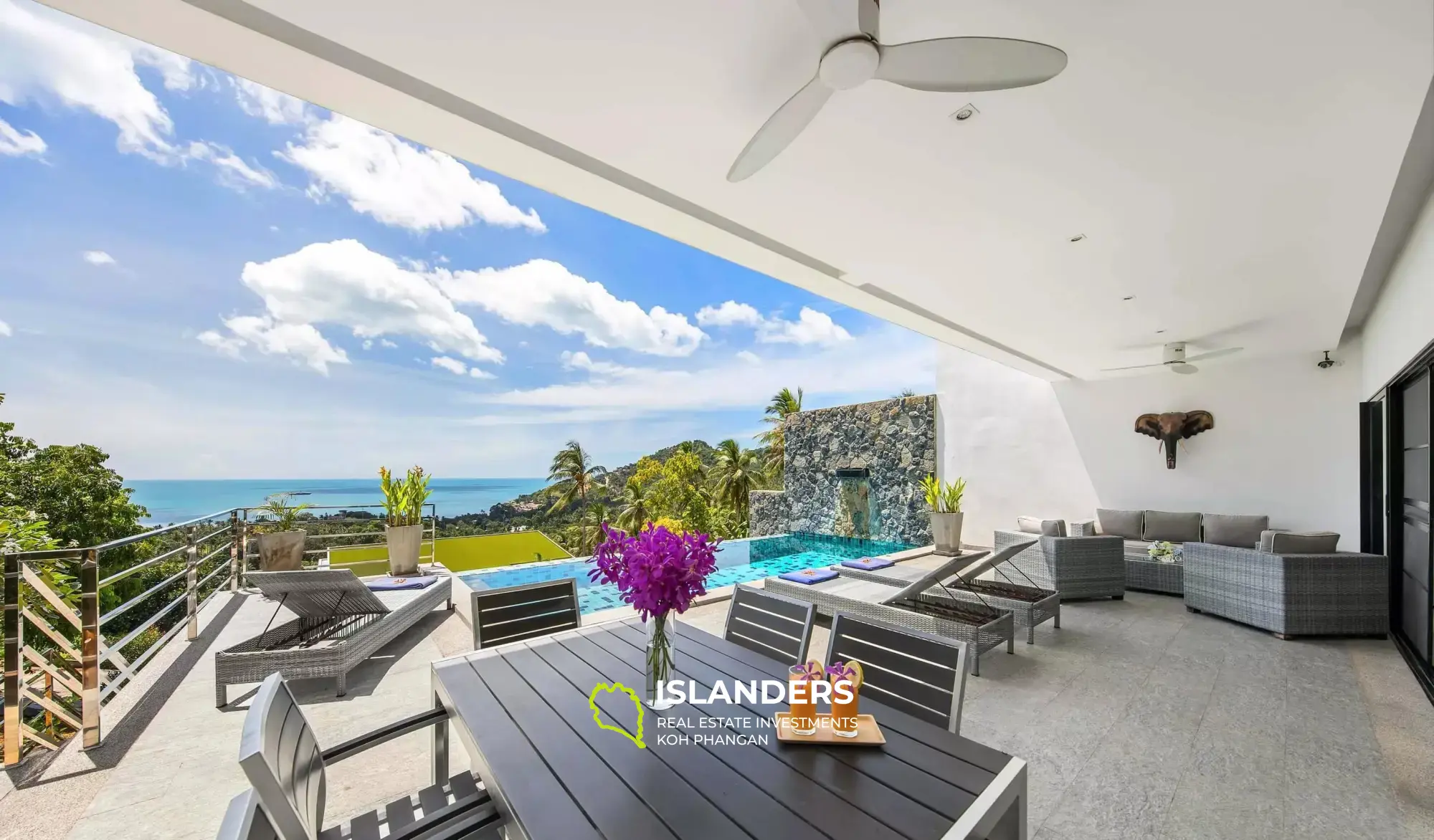 Villa Chaweng moderne de 3 chambres avec une vue imprenable sur la mer