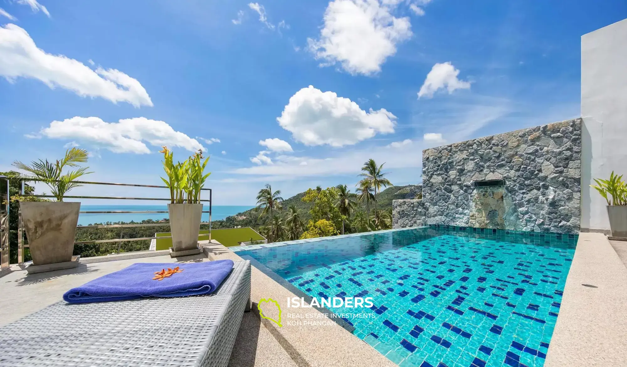 Villa Chaweng moderne de 3 chambres avec une vue imprenable sur la mer