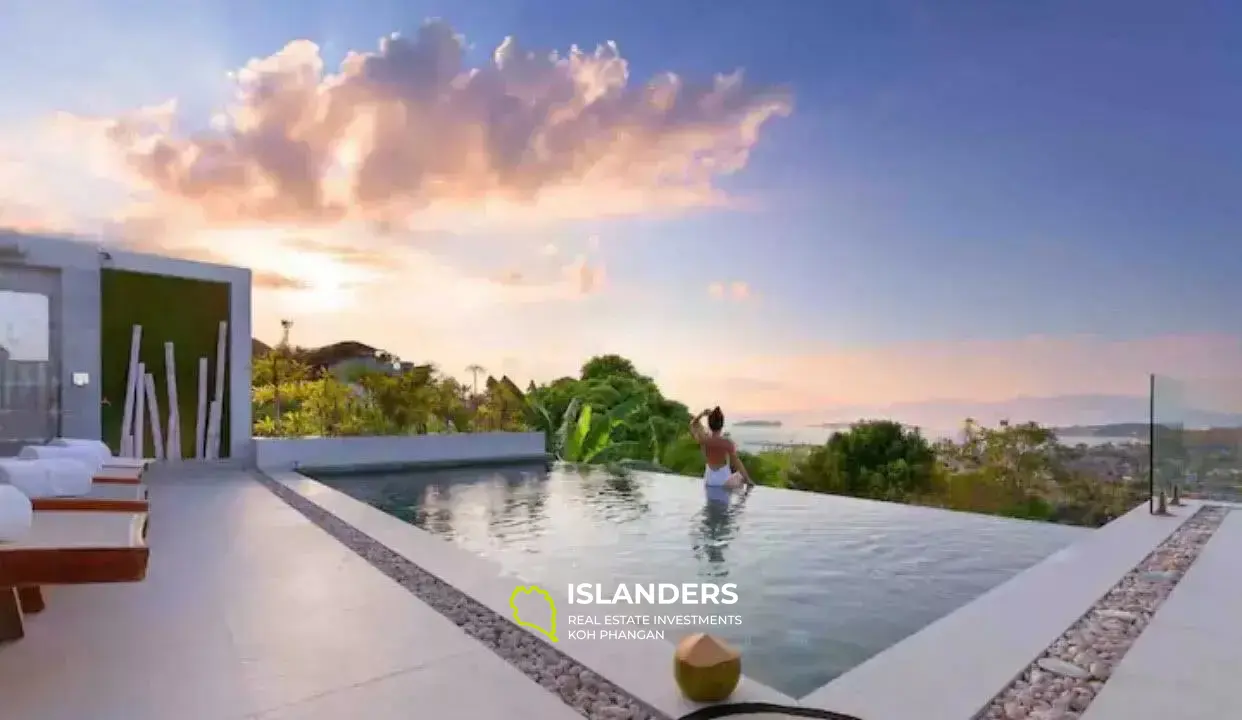 Wunderschöne Villa mit 4 Schlafzimmern und Meerblick bei Sonnenuntergang in Plai Laem