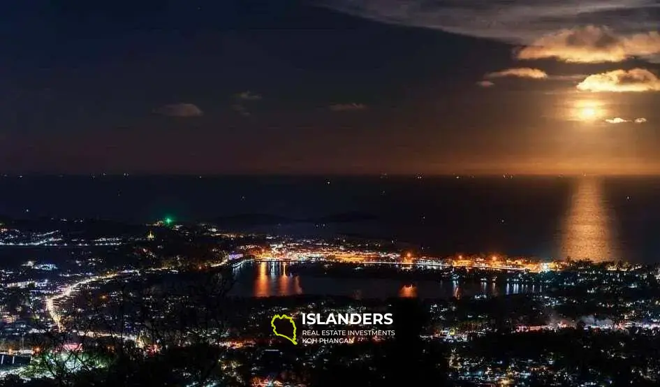 Terrain à vendre avec vue sur la mer et la montagne près de la plage de Chaweng