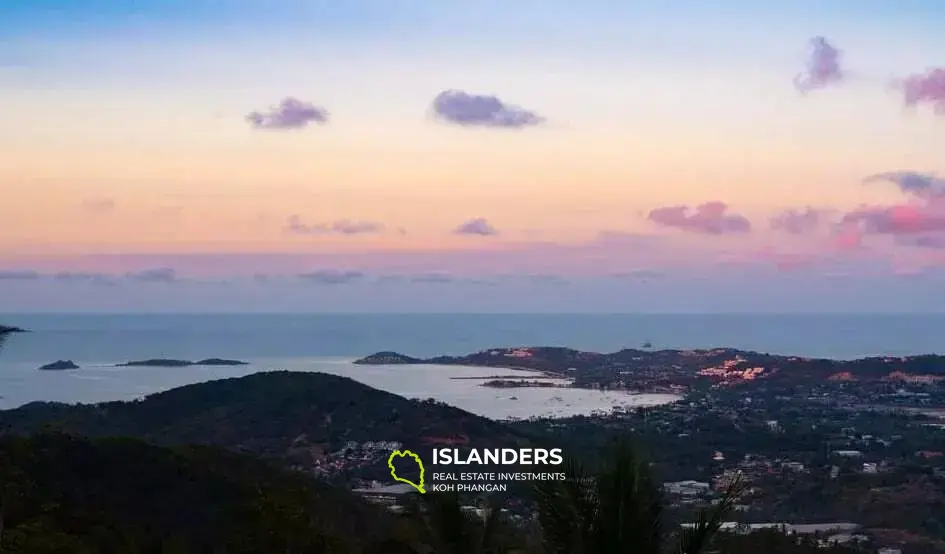 Terrain à vendre avec vue sur la mer et la montagne près de la plage de Chaweng