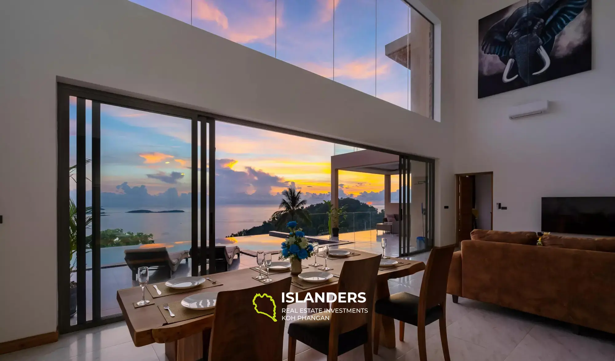 Spacieuse villa de haut niveau de 4 chambres avec vue sur la mer à Chaweng Noi