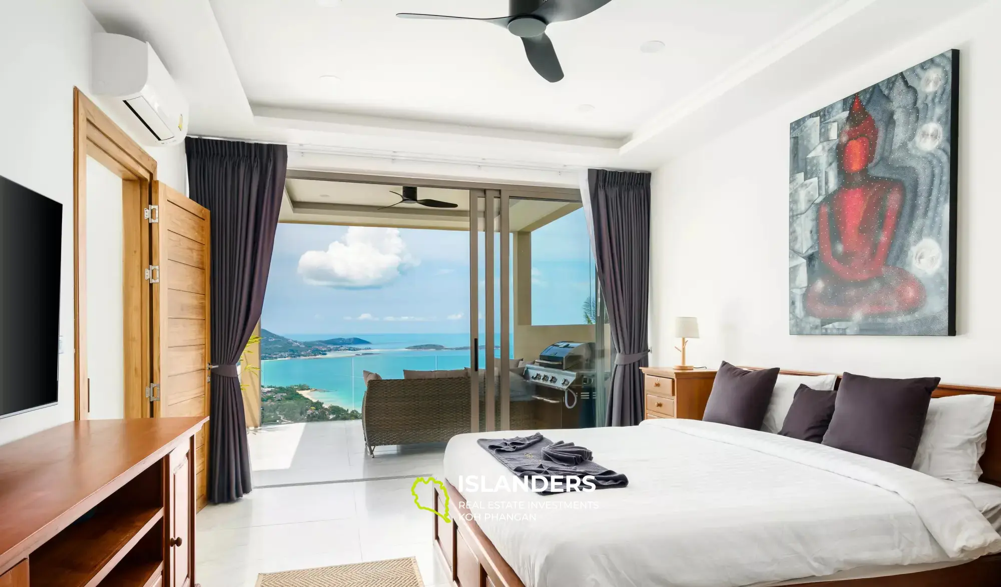 Spacieuse villa de haut niveau de 4 chambres avec vue sur la mer à Chaweng Noi