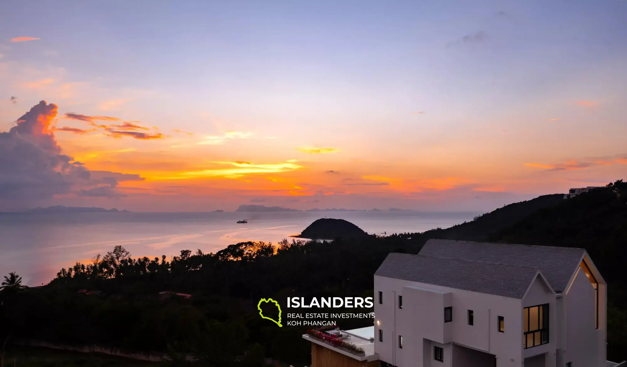 Wunderschöne Poolvilla mit 3 Schlafzimmern und Meerblick bei Sonnenuntergang und Solaranlage auf Koh Samui