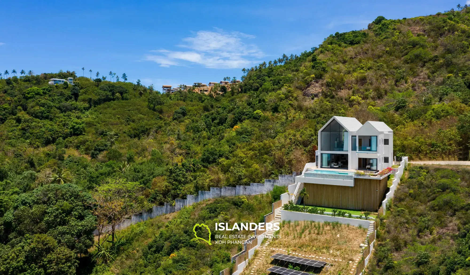 Wunderschöne Poolvilla mit 3 Schlafzimmern und Meerblick bei Sonnenuntergang und Solaranlage auf Koh Samui