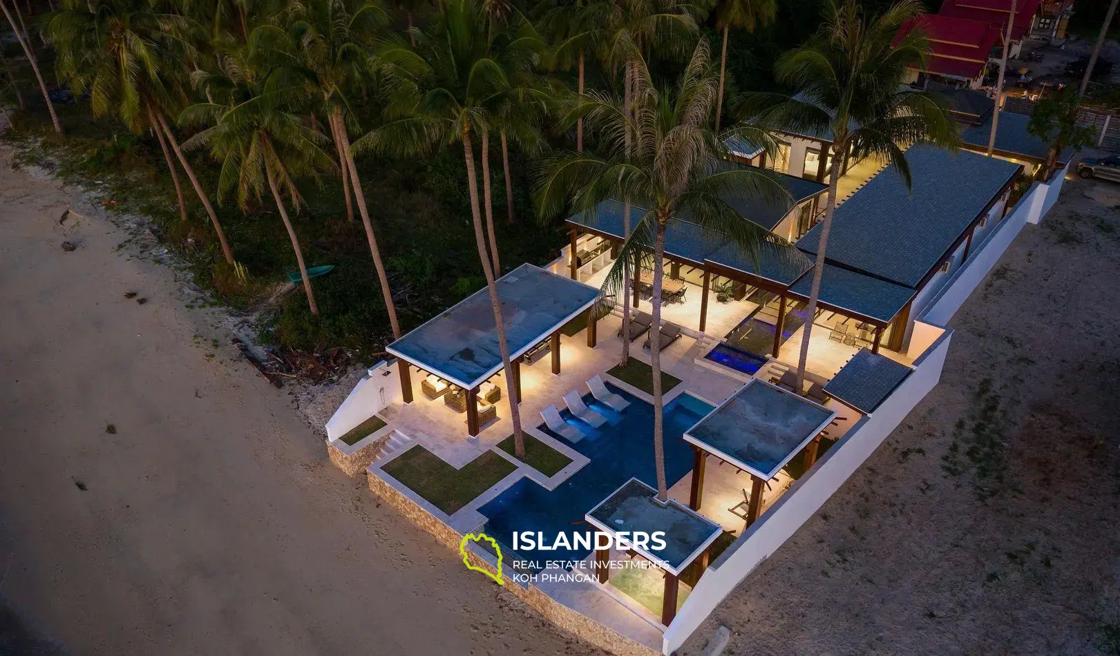 Villa de luxe 5 chambres au bord de la plage au coucher du soleil à louer