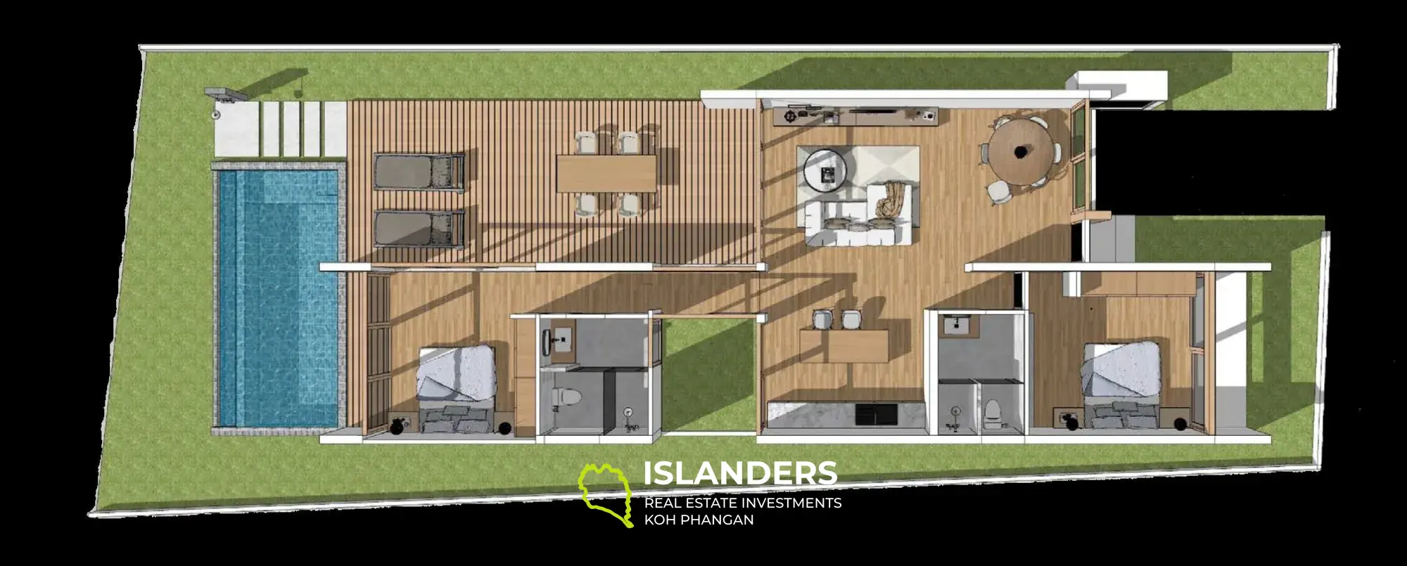 villas 2 chambres (sur plans). Région de Maduawan.