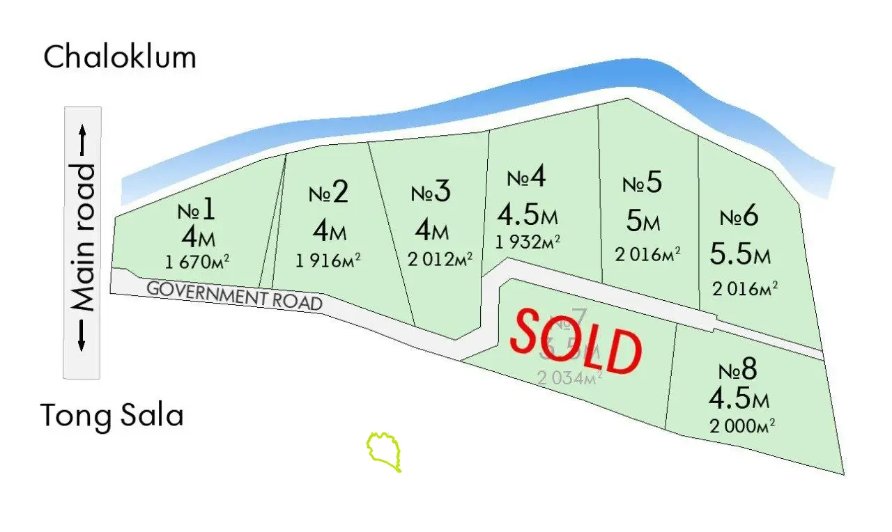 Unique Land Parcel in Chaloklum, Plot 4: Panoramic Mountain Views and Private River Access