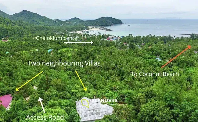 Secluded Land with Sea and Mountain Views in Chaloklum Bay