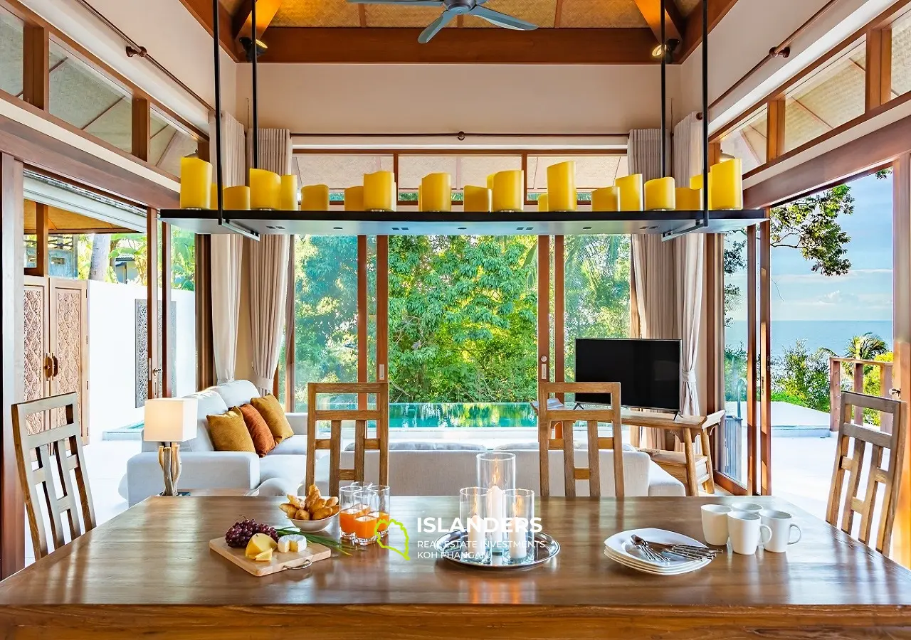 Authentic Thai Elegance 4BR Villa avec vue sur la mer sur Haad Salad