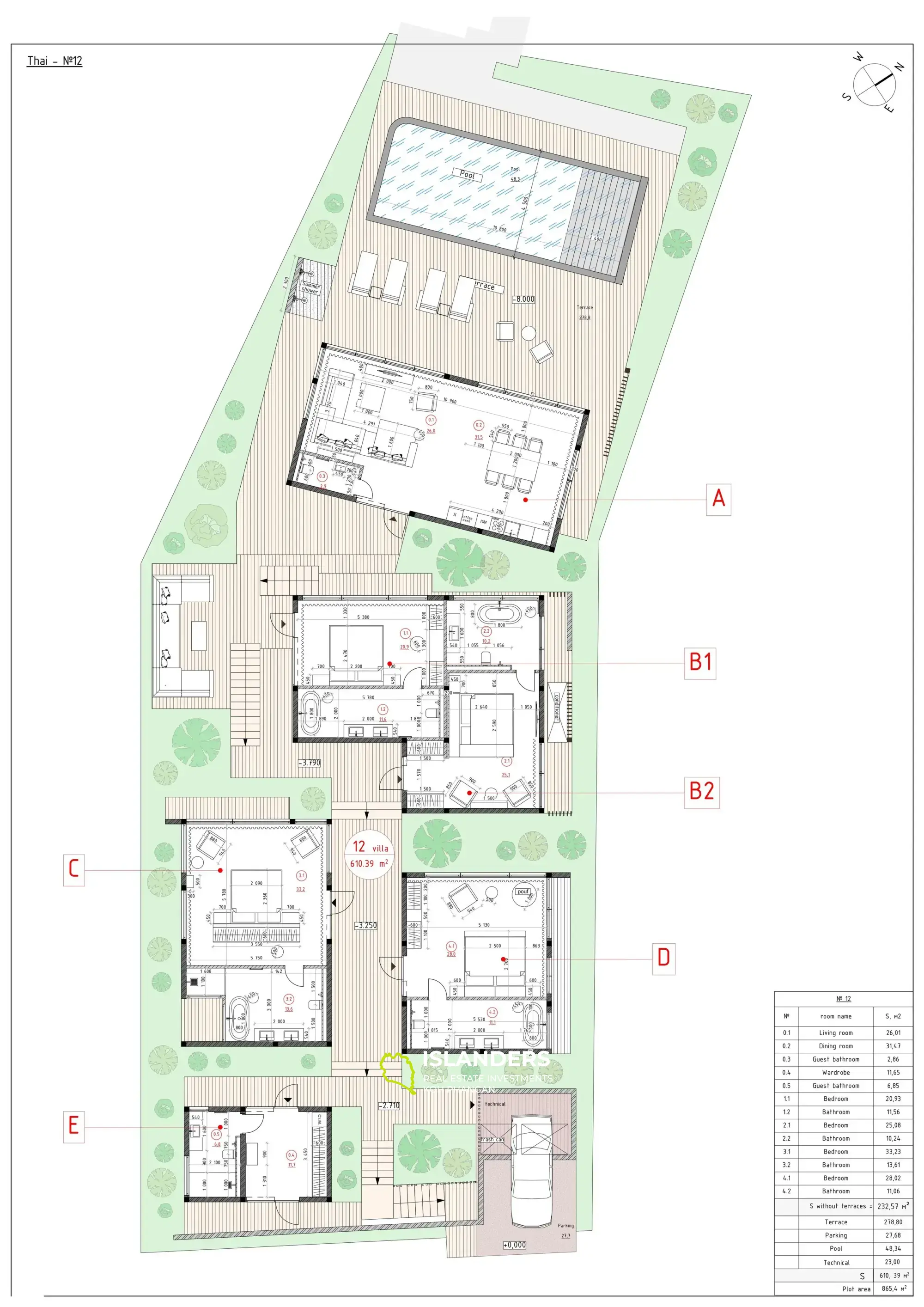 Deluxe beachfront villa type 1 № 12. Koh Ma area.