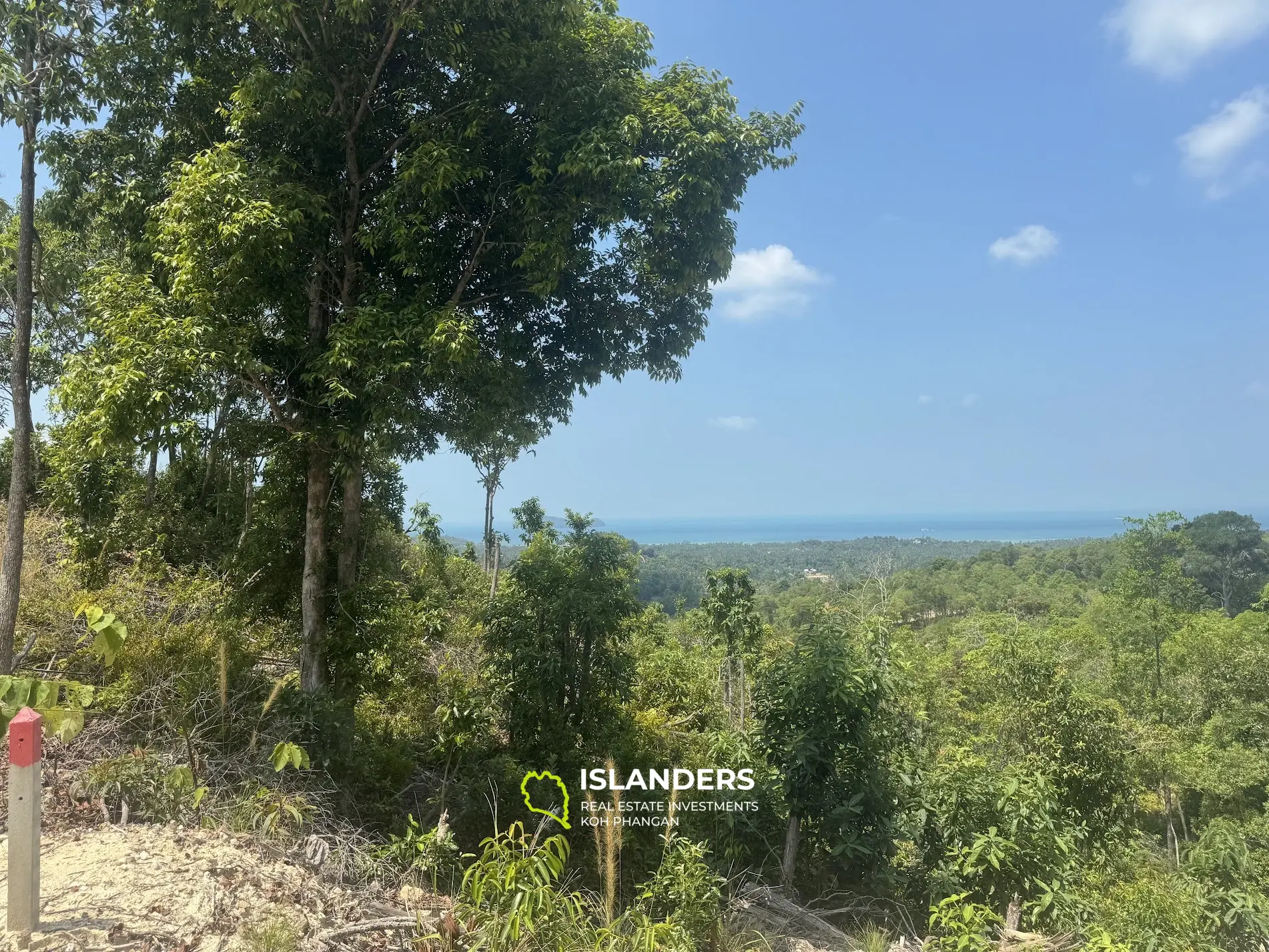 Nice seaview and jungleview land with good potential in Sritanu (dirty road, no electricity), 1,595 Rai