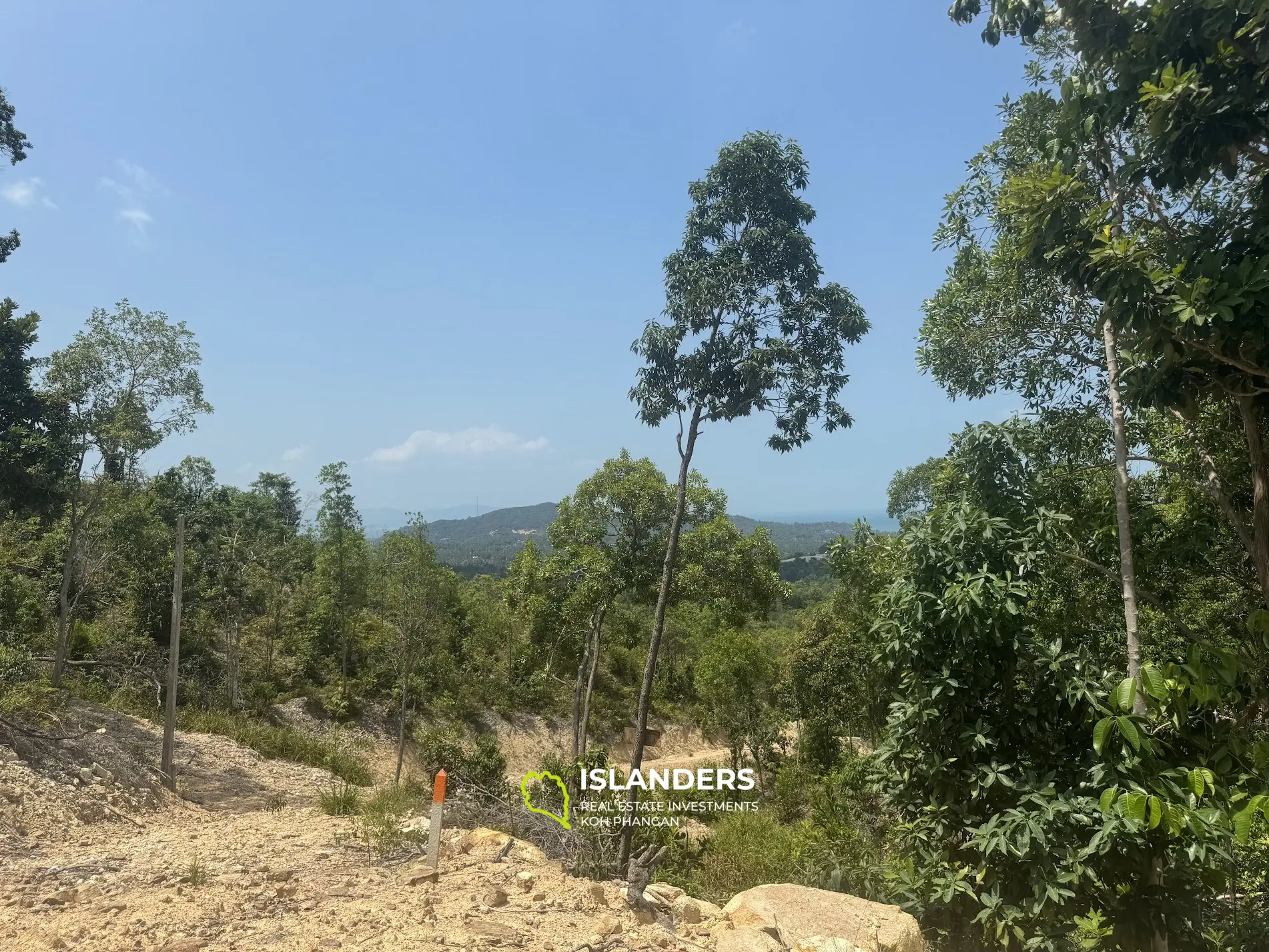 Big seaview and jungleview land with good potential in Sritanu (dirty road, no electricity), 25,6775 Rai